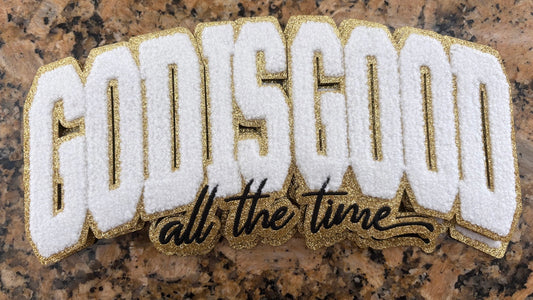 GOD IS GOOD iron-on chenille patch